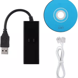 مودم دیتا، مودم فکس و دیتای شماره‌گیری خارجی USB 2.0 با سرعت دانلود 56K، پشتیبانی از شناسه تماس گیرنده برای Win7 Win8 Win10 XP
