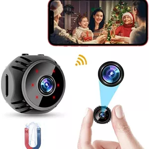 دوربین کوچک 1080P HD مخفی قابل حمل با دید در شب و تشخیص حرکت - باتری داخلی - دوربین امنیتی پنهان برای خانه/دفتر/فضای داخلی/فضای باز