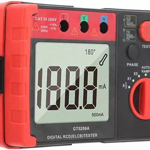 تستر محافظ نشتی GT5206A 230V/50Hz دیجیتال RCD (ELCB) آشکارساز کلید محافظت از نشتی