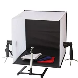 جعبه استودیوی عکس قابل حمل 50x50x50 سانتی متر با 2 لامپ و پایه سه پایه