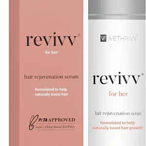REVIVV™ For Her | سرم رشد موی موضعی کاملا طبیعی برای زنان | سرم رشد مجدد مو با استفاده آسان برای ظاهر موهای پرپشت تر | توصیه شده توسط متخصص پوست و بدون دارو | تامین 4-6 هفته