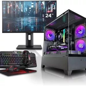 بسته کامل کامپیوتر گیمینگ - پردازنده Intel Core i5-13400F | کارت گرافیک RX 580 8GB | رم 16GB DDR4 | حافظه SSD NVMe 1TB | خنک کننده بادی | مادربرد H610 | منبع تغذیه 500W | مانیتور 24 اینچ، کیبورد، ماوس و هدفون | WiFi/BT/Win11 Pro