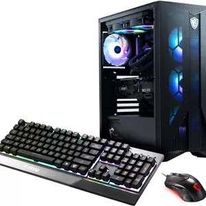 کامپیوتر گیمینگ MSI Aegis RS (کیس)، پردازنده Intel Core i7-13700KF، کارت گرافیک GeForce RTX 4080، حافظه 16 گیگابایت (8GB x 2)، حافظه SSD 1 ترابایت، خنک کننده مایع 240، پورت USB Type-C، آماده واقعیت مجازی، ویندوز 11 نسخه Home Advanced - (13NUG-427US)