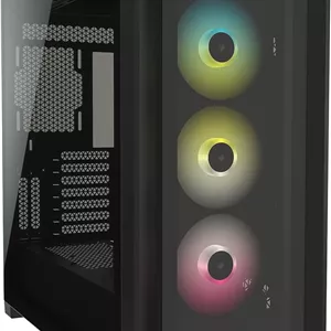 کیس هوشمند کامپیوتر میان برج ATX کرسیر Icue 5000X Cc-9011212-Ww با شیشه حرارت دیده RGB - مشکی