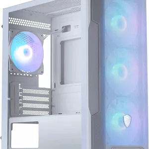 کیس کامپیوتر MSI MAG Forge M100R Micro ATX Tower: دارای 4 اسلات توسعه، حداکثر طول کارت گرافیک 30 سانتی‌متر، 3 عدد فن 120 میلی‌متری از پیش نصب شده در جلو، 1 عدد فن 120 میلی‌متری در عقب - سفید