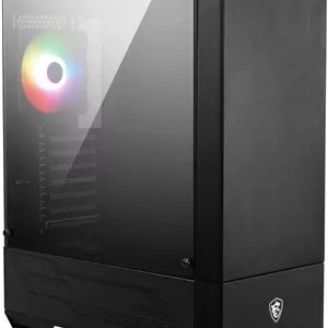 کیس کامپیوتر گیمینگ مید تاور MSI MAG Forge 111R (مشکی، 1 عدد فن ARGB 120 میلی‌متری، USB 3.2 Gen 1 Type-A، پنل شیشه‌ای حرارت دیده، فیلتر گرد و غبار مغناطیسی، ATX, m-ATX, Mini-ITX)