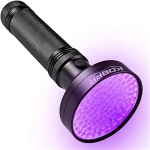 چراغ قوه نور سیاه کبرا - چراغ قوه فرابنفش 100 LED برای تشخیص ادرار حیوانات خانگی - چراغ قوه لامپی و نور سیاه برای بازرسی - چراغ قوه UV با شدت 18 وات LED 385-395 نانومتر برای عقرب ها