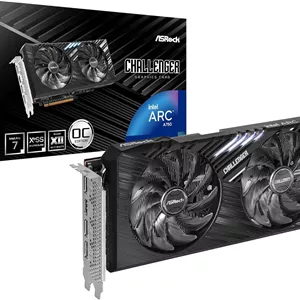 کارت گرافیک ASRock Intel Arc A750 با 8 گیگابایت حافظه، طراحی نیمه بدون فن، پوشش فن جلویی با نورپردازی RGB، نسخه OC، نمایندگی رسمی داخلی