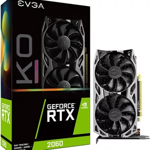 کارت گرافیک EVGA GeForce RTX 2060 KO ULTRA GAMING، 06G-P4-2068-KR، 6GB GDDR6، دو فن، دارای صفحه پشتی فلزی