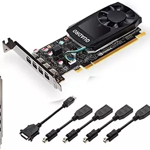 کارت گرافیک NVIDIA Quadro P600 با 2GB حافظه GDDR5 - گذرگاه حافظه 128 بیتی، 4 پورت DisplayPort، براکت با ارتفاع کم و زیاد (بازسازی شده)