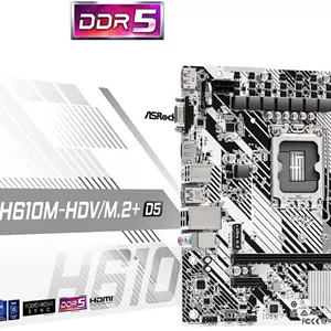 مادربرد ASRock H610M-HDV/M.2  D5 LGA 1700 Micro ATX DDR5 Intel H610 SATA 6Gb/s Micro