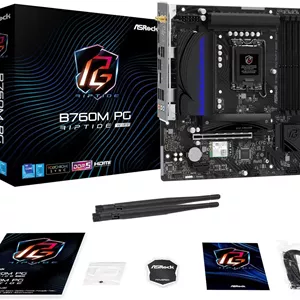 مادربرد ASRock B760M PG Riptide WiFi - پشتیبانی از پردازنده های نسل سیزدهم و دوازدهم Intel Core (LGA1700)، DDR5 7200MHz، PCIe 4.0، Micro ATX