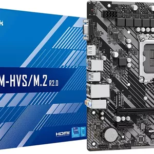 مادربرد ASRock H610M-HVS/M.2 R2.0، اینتل H610، سوکت 1700، Micro ATX، دو اسلات DDR4، VGA، HDMI، PCIe4، یک اسلات M.2