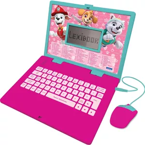 لپ تاپ آموزشی و دو زبانه Lexibook Paw Patrol به زبان انگلیسی/آلمانی، اسباب بازی برای کودکان با 124 فعالیت برای یادگیری، بازی و موسیقی، صورتی، JC598PAGi3
