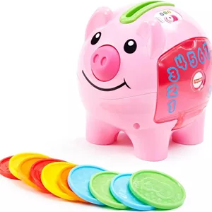 اسباب بازی کودک و نوپا Fisher-Price Laugh & Learn Smart Stages Piggy Bank با آهنگ ها و عبارات آموزشی برای نوزادان 6  ماه (اختصاصی آمازون)