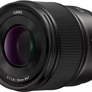 لنز دوربین پاناسونیک LUMIX S Series، لنز 35mm F1.8 با مانت L قابل تعویض برای دوربین های دیجیتال فول فریم بدون آینه، S-S35 مشکی