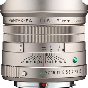 لنز پرایم واید انگل HD PENTAX-FA 31mmF1.8 Limited نقره ای، پوشش HD با عملکرد بالا، پوشش SP، دیافراگم گرد، بدنه آلومینیومی ماشین کاری شده