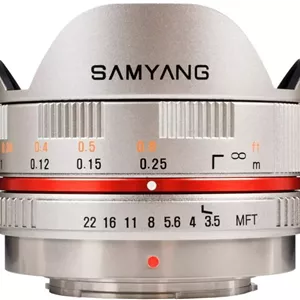 لنز چشم‌ماهی 7.5 میلی‌متری Samyang با دیافراگم F3.5 و فوکوس دستی برای Micro 4/3 - نقره‌ای