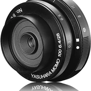 لنز پرایم ثابت 28-28 میلی‌متری MO100M f/6.4-22 با فوکوس نرم MoMo 100 برای میکرو 4/3، مشکی