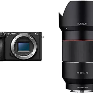 دوربین بدون آینه سونی مدل Alpha A6400 به همراه لنز Rokinon 35mm f/1.4