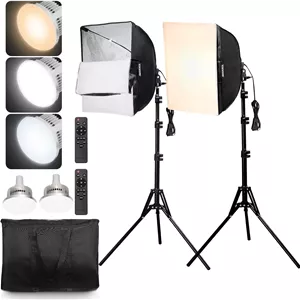ست نورپردازی VEVOR مدل Softbox ابعاد 400x400 میلی‌متر