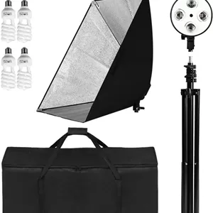 ست نورپردازی استودیویی مدل Softbox به همراه 4 عدد لامپ 45 وات