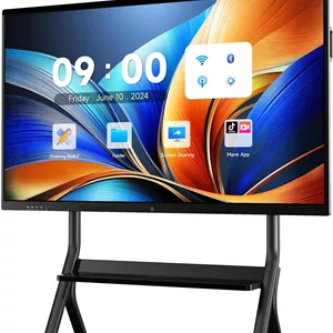 برد هوشمند MWE 55 اینچی، تخته سفید تعاملی الکترونیکی با صفحه نمایش لمسی 4K، دوربین UHD داخلی، اکوسیستم برنامه باز، تخته سفید دیجیتال برای دفتر کار، کلاس درس، خانه (نصب شده روی دیوار، 55 اینچ)
