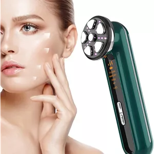 دستگاه زیبایی آر اف برای لیفت صورت، گردن و چشم، ماساژور زیبایی، دستگاه نوردرمانی LED 4 رنگ، ماساژور صورت EMS الکتریکی