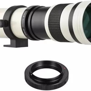 لنز زوم تله فوتو دستی Lightdow 420-800mm F/8.3-16 به همراه حلقه های آداپتور T2 برای دوربین های کانن، نیکون، سونی، پنتاکس، المپوس (Fujis XF سفید)