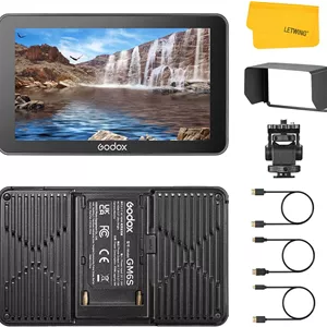 مانیتور دوربین گودکس GM6S مانیتور ویدئویی 5.5 اینچی 4K HDMI مانیتور فوق العاده روشن 1920x1080 IPS صفحه لمسی، ورودی و خروجی 3D LUT Type-C/باتری لیتیومی/DC مانیتور دوربین با آفتابگیر