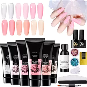 ژل چسب ناخن - بیس کت و ژل اکستنشن ناخن 6 رنگ - لاک پایه ناخن چند منظوره با ماندگاری طولانی برای مبتدیان و متخصصان مانیکور