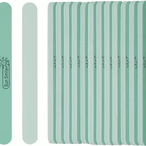 بافر ناخن حرفه ای، سوهان مانیکور دو طرفه سبز نعنایی، 17x2x0.5 سانتیمتر، مدل Sun Smile، بسته 15 عددی 