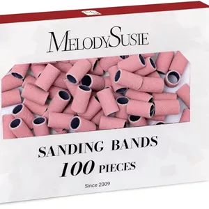 100 عدد سری سوهان ناخن MelodySusie، نوارهای سمباده ای متوسط ​​150 مناسب برای مانیکور و پدیکور ناخن های اکریلیک و ژلی 