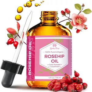 روغن دانه گل رز لون، 100% خالص ارگانیک تصفیه نشده پرس سرد مرطوب کننده برای مو، پوست و ناخن (118 میلی لیتر)