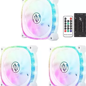 آبکونکور CF120 ARGB Spectrum Sync (بسته 3 عددی) شامل 3 فن 120 میلی‌متری LED با نورپردازی ARGB، به همراه جعبه کنترل و ریموت کنترل - Diamond | CF120