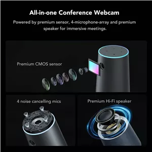 وب‌کم کنفرانس ویدیویی Nearity C45 2K با میکروفون و بلندگو، وب‌کم همه کاره با 4 میکروفون حذف نویز، زوم 5X FHD با قابلیت Auto-Framing و اتصال آسان برای Zoom/Teams/Google Meet