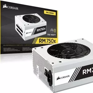 منبع تغذیه کامپیوتر کرسیر سری RMx مدل RM750x - توان 750 وات 80 PLUS Gold دارای گواهینامه، کاملاً ماژولار ATX (نسخه انگلستان) - سفید | CP-9020155-UK / CP-9020187-UK