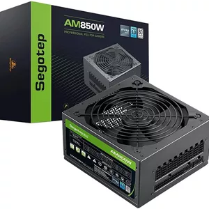منبع تغذیه کامپیوتر کاملاً ماژولار Segotep AM850W، توان خروجی 850 وات، بازدهی 80 پلاس، فن بلبرینگ دوبل 140 میلی‌متری، طراحی هوشمند E-Charge، PFC فعال، پشتیبانی از رابط PCIe 5.0، مشکی | AM850W 1.4