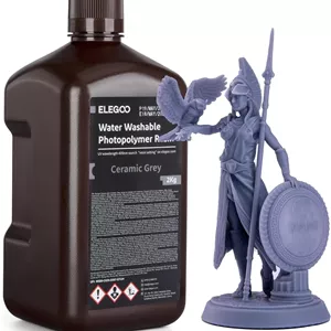 رزین پرینتر سه بعدی قابل شستشو با آب ELEGOO، رزین LCD کیورینگ UV، رزین فتوپلیمر استاندارد 405 نانومتری برای پرینت سه بعدی LCD، 2000 گرم خاکستری