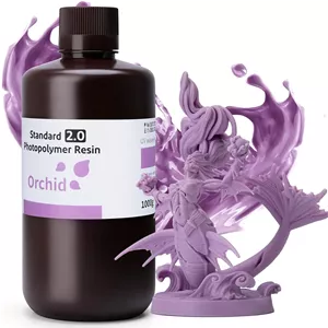 رزین پرینتر سه بعدی ELEGOO مدل Orchid 1000 گرمی، رزین استاندارد 2.0 سریع 405 نانومتری UV رزین فوتوپلیمری 1 کیلوگرمی با پخت سریع برای پرینتر سه بعدی LCD/DLP