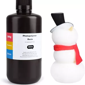 رزین سه بعدی شبیه ABS ELEGOO برای پرینتر سه بعدی LCD، رزین فوتوپلیمر سریع UV 405 نانومتر، رزین ABS پرینتر سه بعدی با انقباض کم، سفید 1000 گرم