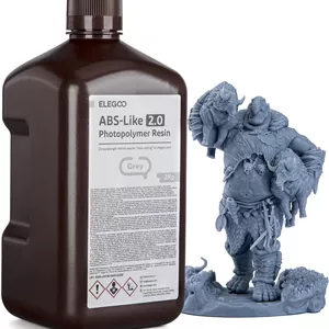 رزین سه بعدی ABS-Like 2.0 ELEGOO برای پرینتر سه بعدی LCD، رزین مصنوعی، سخت شده با UV 405 نانومتر، رزین ABS، فوتوپلیمرهای سریع، رزین ABS، پرینتر سه بعدی با انقباض کم خاکستری، 2000 گرم