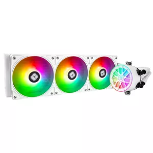 خنک کننده پردازنده مایع آکوا الیت 360 V6 ARGB سفید، فن های خنک کننده ARGB PWM با سرعت 2000RPM، برای اینتل Lga1150/1151/1155/1156/1200/2011/1700/1851، AMD: AM4/AM5، رادیاتور 360mm AIO