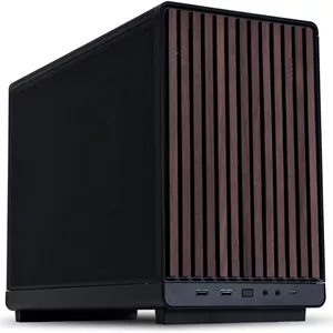 لیان لی A3-mATX-WD-26.3L شاسی Micro Form Factor - بدون فن - پشتیبانی از AIO 360mm - طراحی ماژولار - برای مادربرد M-ATX، ITX - همکاری DAN Cases - پنل جلویی چوبی - مشکی (A3X-WD)