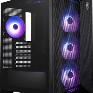 کیس کامپیوتر گیمینگ میان‌برج MSI MPG GUNGNIR 211R Airflow PZ - پنل جانبی شیشه حرارت‌دیده - فن‌های ARGB 120mm - پشتیبانی از خنک‌کننده مایع تا رادیاتور 360mm