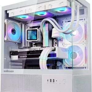 کیس کامپیوتر گیمینگ مید-تاور ATX زالمن Chronix، شامل 3 فن ARGB، پورت USB Type-C، پشتیبانی از رادیاتور 360 میلی‌متری در بالا و 240 میلی‌متری در کنار، شیشه حرارت دیده پانوراما، مدیریت کابل، شاسی کامپیوتر رومیزی، سفید