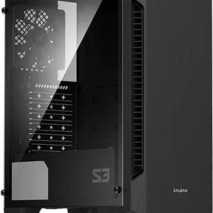 کیس کامپیوتر مید تاور Zalman S3 TG ATX، دارای 3 فن 120 میلی متری از پیش نصب شده (پشتیبانی از 8 فن)، پشتیبانی از کارت گرافیک تا 330 میلی متر، پنل جانبی شیشه ای حرارت دیده کامل، USB 3.0