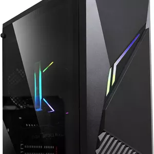 کیس کامپیوتر گیمینگ مید تاور Zalman Raven ATX - نوار نورپردازی RGB با دکمه کنترل، پنل جانبی شیشه ای حرارت دیده کامل، 1 عدد فن 120 میلی متری از پیش نصب شده، USB 3.0، کیس کامپیوتر رومیزی