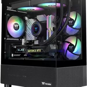 کیس مشکی Micro-ATX ترمالتیک View 170 TG ARGB; شامل 3 فن 120mm ARGB; پشتیبانی از رادیاتور تا 280mm; پنل شیشه ای دوگانه در جلو و کنار; CA-1Z4-00M1WN-00