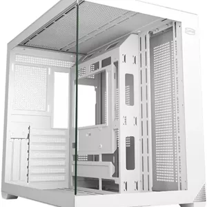 کیس کامپیوتر PCCOOLER مدل ATX Mid Tower، شیشه حرارت دیده و پنل جلویی مشبک، جریان هوای بالا، پشتیبانی از E-ATX/ATX/Micro-ATX/ITX، پشتیبانی از رادیاتور 360 میلی‌متری، طراحی بدون نیاز به ابزار - سفید (C3T700 بدون فن)